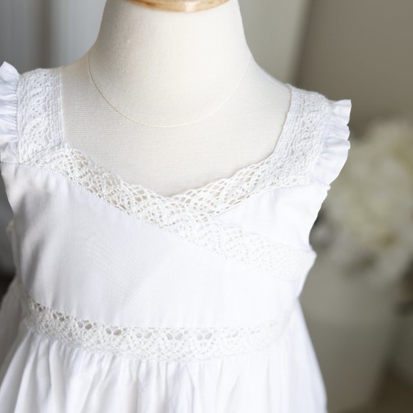 Strasburg White Dress Girls Boho Wedding Beach Portrait 6 Months RARE SIZE NWOT - Picture 3 of 8